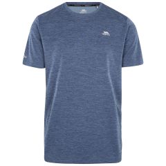 Trespass Men's Technical T-Shirt Raeran in Pond blue, Front view on mannequin