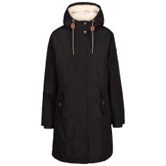 Womens Waterproof Jacket Tp50 Reminder in Black, Front view on mannequin