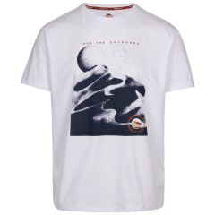 Trespass Mens Casual T-Shirt Tp75 Sagnay in White, Front view on mannequin