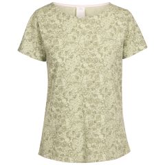 Womens Casual Top Simona in LIGHT SAGE PRINT, Front view on mannequin