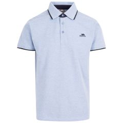 Trespass Men's Polo Shirt Skate in DENIM BLUE, Front view on mannequin