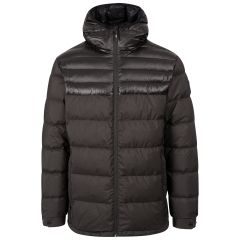 Trespass Men's Down Jacket Tacker in BLACK, Front view on mannequin