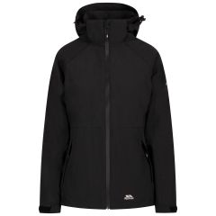 Trespass Womens Waterproof Jacket Tp75 Tilbury in Black, Front view on mannequin