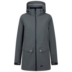 Womens Hooded Waterproof Jacket Tiverton In Teal Mist, Front view on mannequin