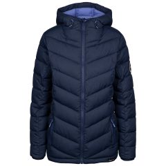 Trespass Womens DLX Eco Jacket Tonya in Navy, Front view on mannequin