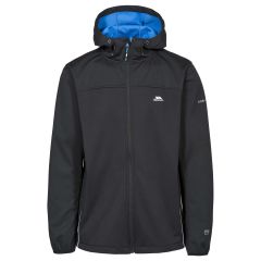 Zeek Men's Softshell Jacket in Black, Front view on mannequin