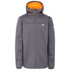 Zeek Men's Softshell Jacket in Grey, Front view on mannequin