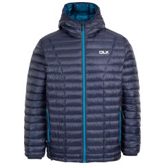 Trespass Men's DLX Down Jacket Zoltan in NAVY, Front view on mannequin
