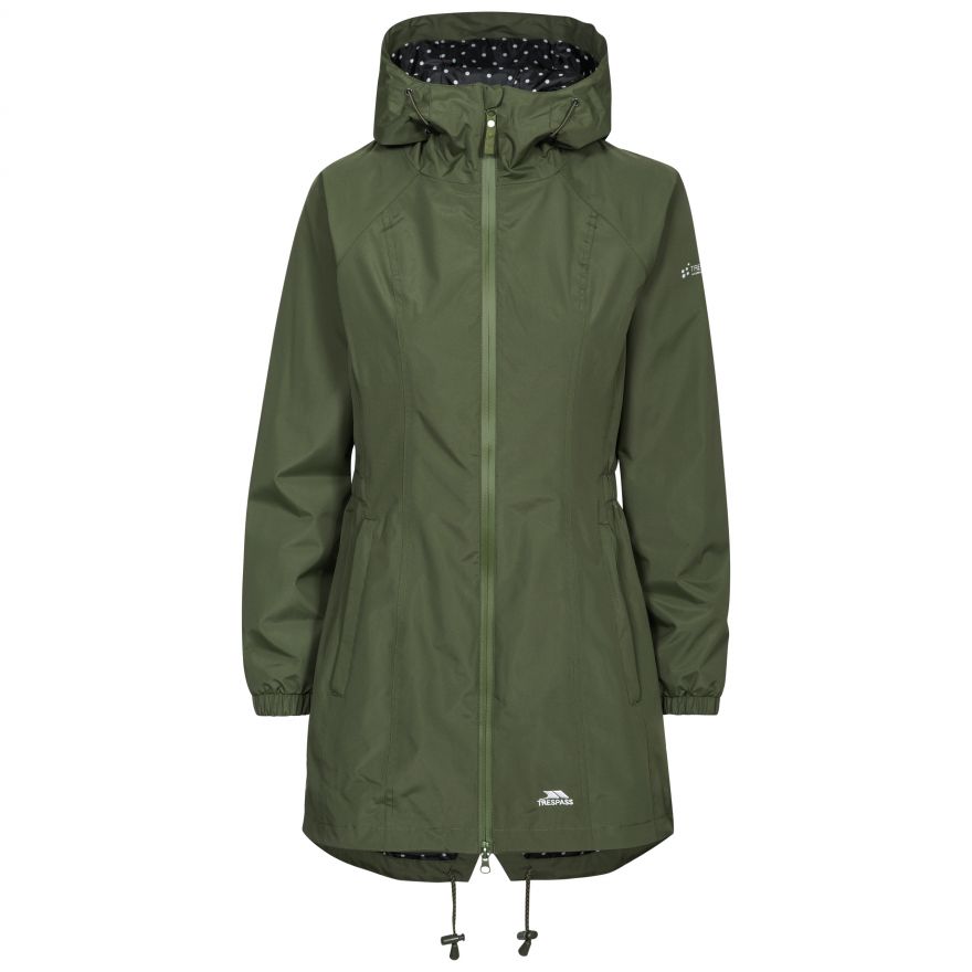 Women's lightweight waterproof jacket with hood clearance