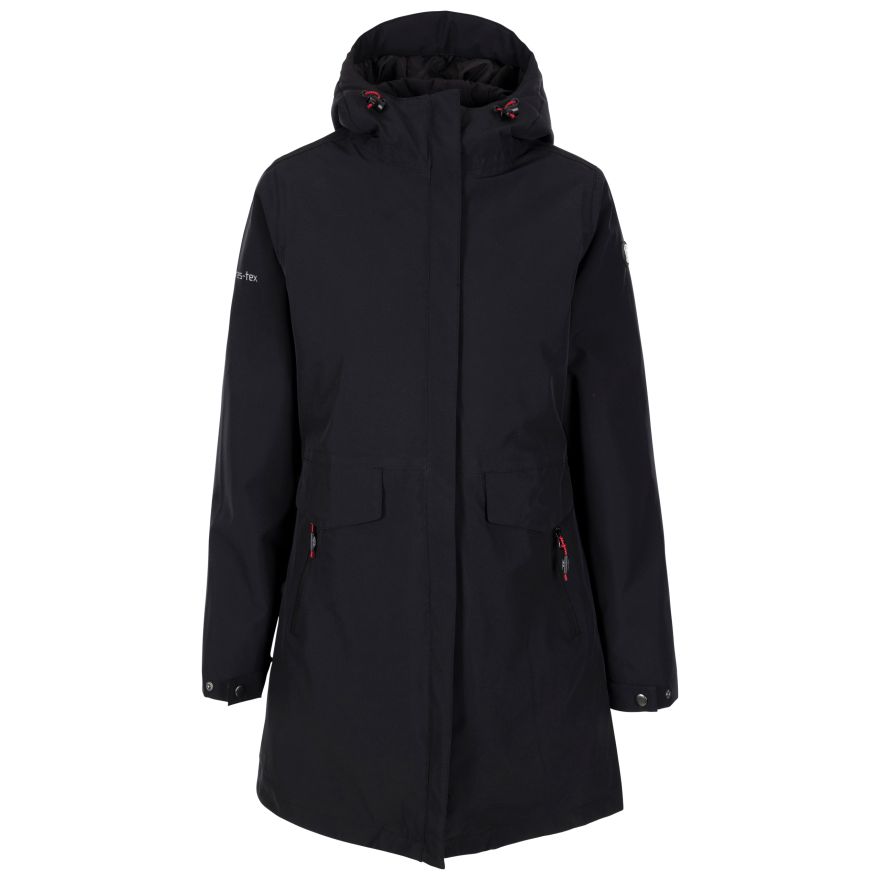 Trespass womens clea insulated waterproof parka jacket black sales