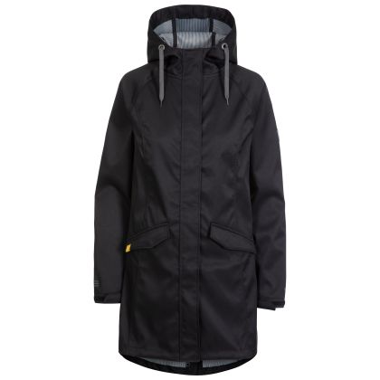Trespass Womens Softshell Jacket Water Resistant Matilda in Black, Front view on mannequin
