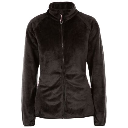 Trespass Womens Soft Furry Fleece Jacket Telltale in Black