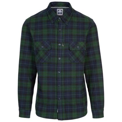 Trespass Men's Cotton Shirt in Green Check Wrothamton