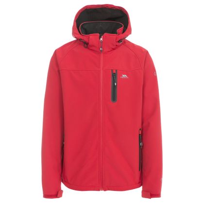 Trespass Mens Hooded Softshell Jacket Accelerator II in Red