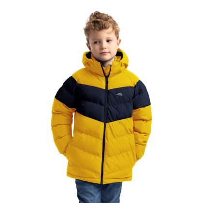 Trespass Kids Casual Jacket Aldery in Honeybee, Front view on mannequin
