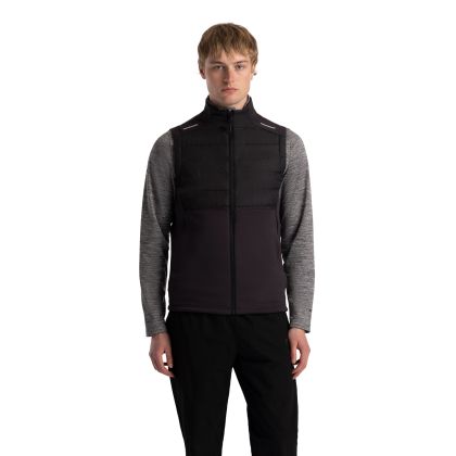 Mens Active Hybrid Gilet Alsek In Black, Front view on mannequin