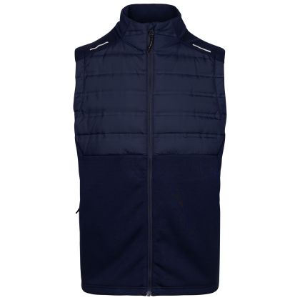 Mens Active Hybrid Gilet Alsek in Navy, Front view on mannequin