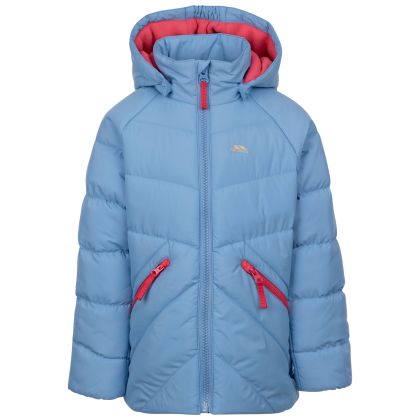 Trespass Kids Casual Jacket Annah in Cornflower, Front view on mannequin