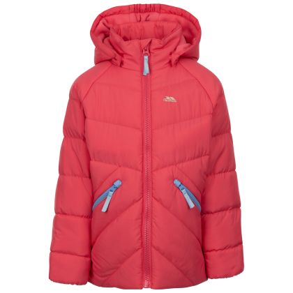 Trespass Kids Casual Jacket Annah in Strawberry, Front view on mannequin