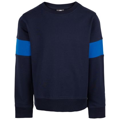 Trespass Boys Long Sleeve Top Antro in Navy, Front view on mannequin