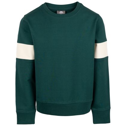 Trespass Boys Long Sleeve Top Antro in Pine, Front view on mannequin