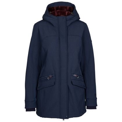 Womens Softshell Jacket Anza in Navy Marl, Front view on mannequin