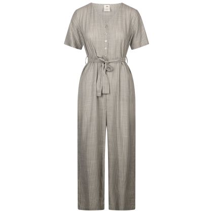 Womens Jumpsuit Ariya in Sage Mist Stripe, Front view on mannequin
