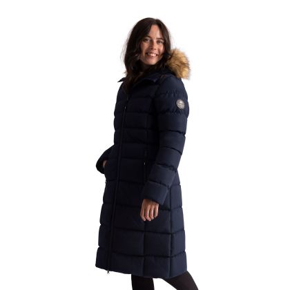 Womens Casual Padded Jacket Audible in Navy, Front view on mannequin