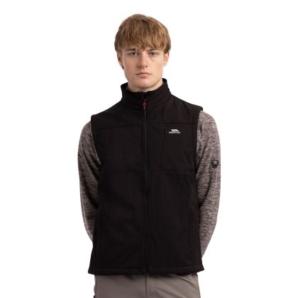 Trespass Mens Softshell Gilet Baro in Black Marl