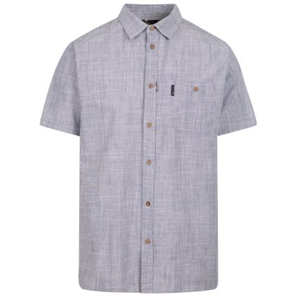 Trespass Men's Casual Woven Shirt Basham in Dark peacock, Front view on mannequin