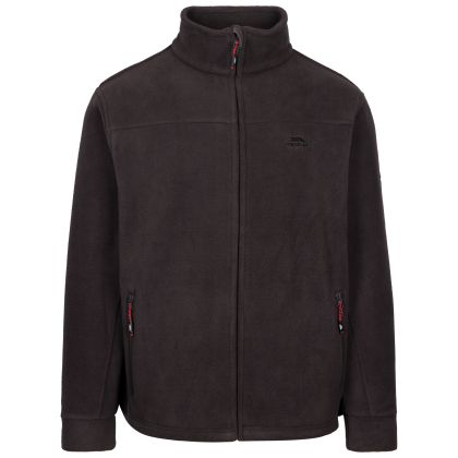 Mens Sueded Fleece Jacket Bernal In Carbon, Front view on mannequin