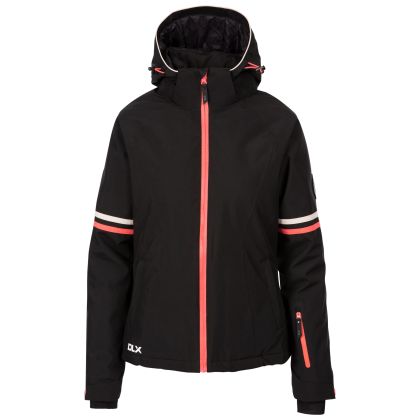 Womens Ski Jacket Bianca in BLACK, Front view on mannequin