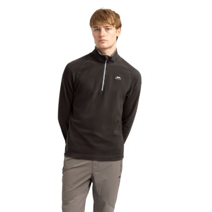Trespass Mens 1/2 Zip Microfleece in Black Blackford