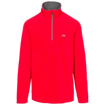 Blackford Men's 1/2 Zip Microfleece in Red, Front view on mannequin