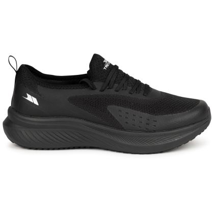 Trespass Mens Active Trainers Blaise in Black, Front view of footwear