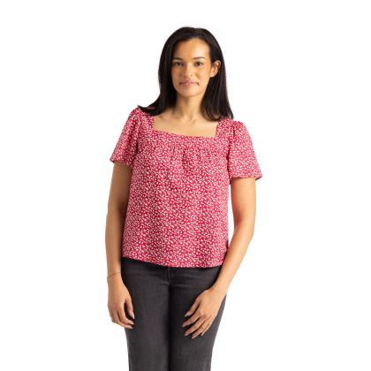 Womens Printed Blouse Bliss in Claret Print