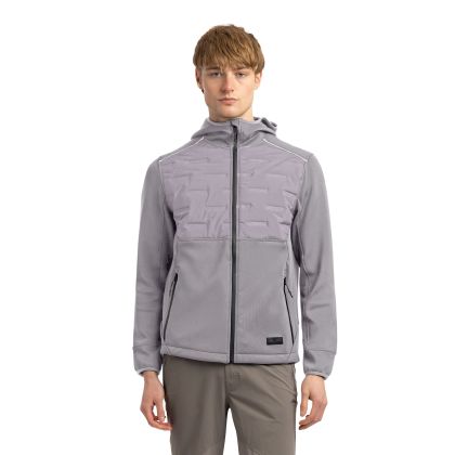 Mens Active Hybrid Jacket Bolfort in PLATINUM, Front view on mannequin