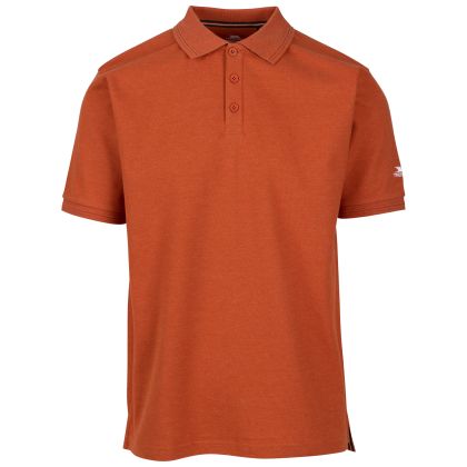 Mens Casual Polo Shirt Brave in BURNT ORANGE, Front view on mannequin