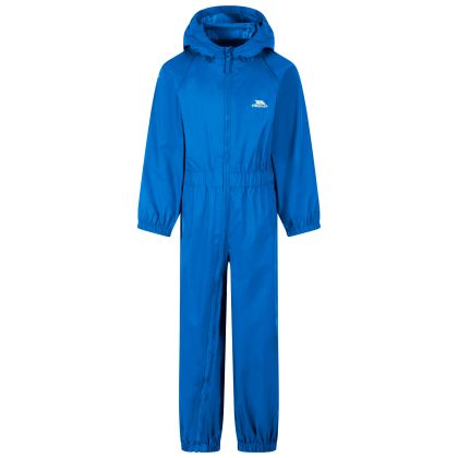 Trespass Kids Waterproof Rain Suit Button in Blue