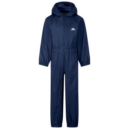 Trespass Kids Waterproof Rain Suit Button in Navy