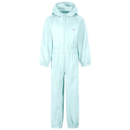 Trespass Kids Waterproof Rain Suit Button in Light Green