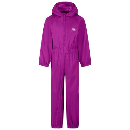 Trespass Kids Unisex Rain Suit Button in Purple Orchid