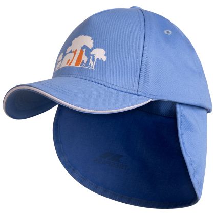 Kids Outdoor Hat Cabello II in Denim Blue, Hat at angled view