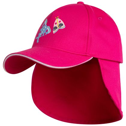 Kids Outdoor Hat Cabello II in Strawberry, Hat at angled view