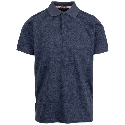 Mens Casual Polo T-Shirt Cabra in NAVY PRINT, Front view on mannequin