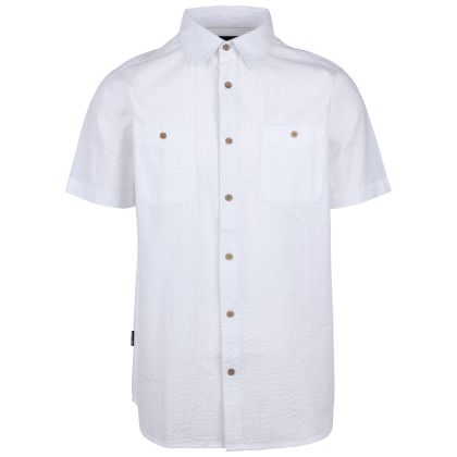 Mens Casual Shirt Cadian in WHITE, Front view on mannequin