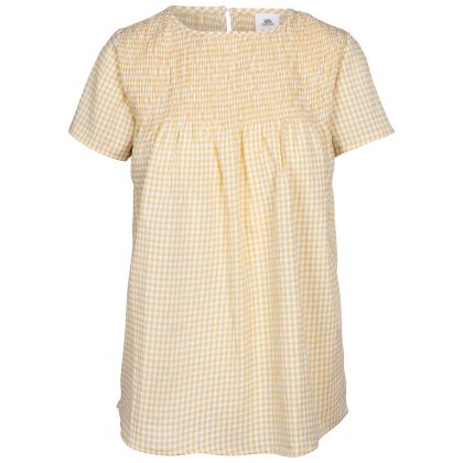 Womens Smock Top Candice in PALE MAIZE GINGHAM