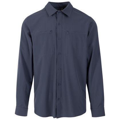Mens Casual Shirt Cargan in Flint, Front view on mannequin