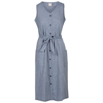 Trespass Women's Casual Dress Carol in Navy chambray, Front view on mannequin