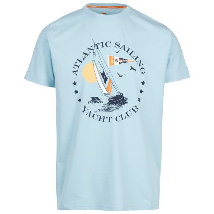 Mens Casual Printed T-Shirt Cedarf in SEAFOAM, Front view on mannequin